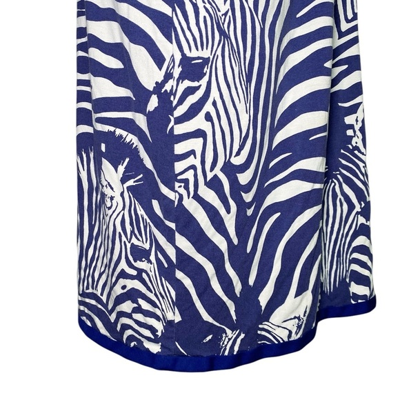 Tori Richard ALTERED Blue Zebra Print Women's Dress - Picture 6 of 16